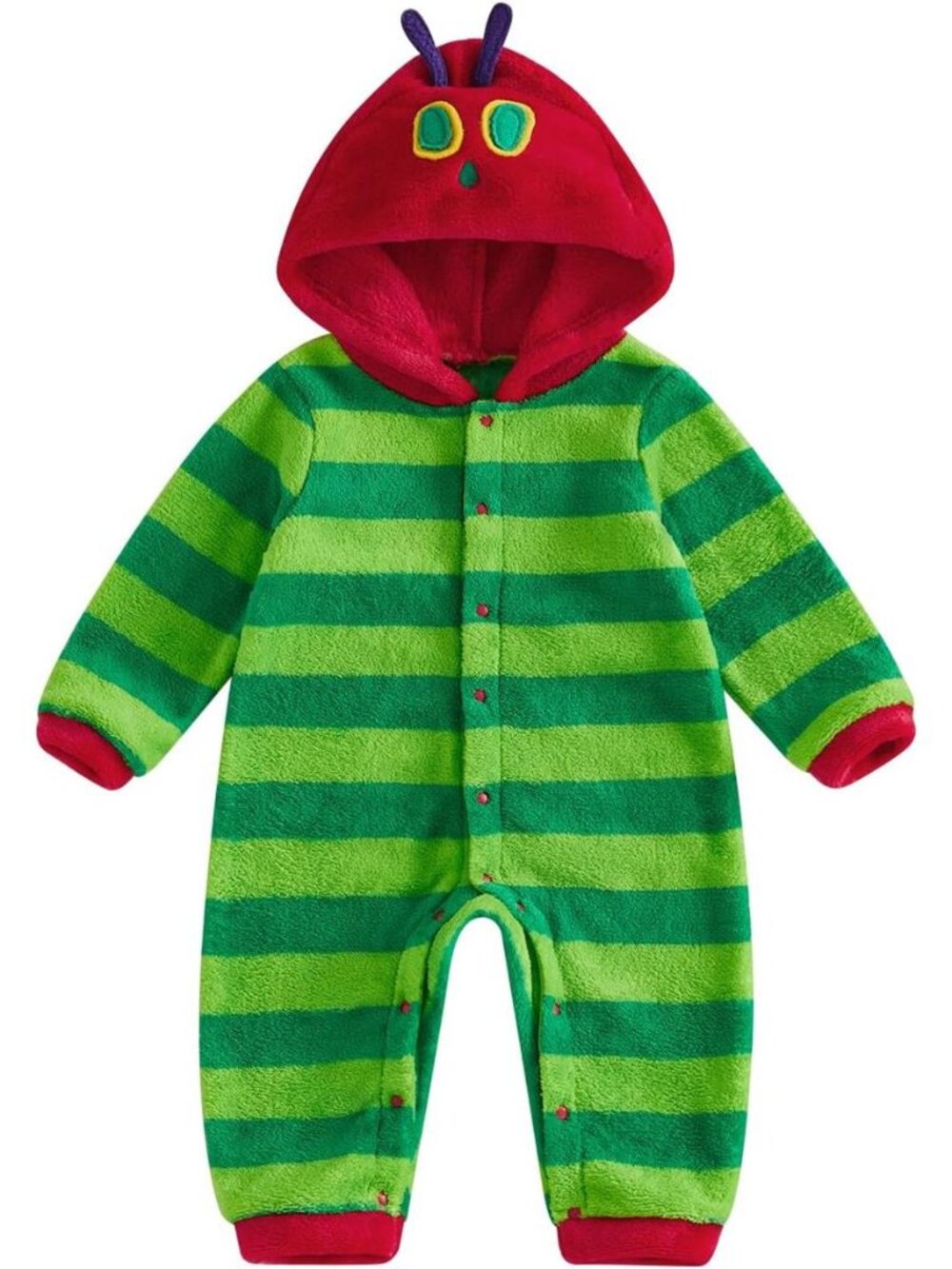 Baby Caterpillar Costume Plush Hooded Romper Halloween Cosplay Costume